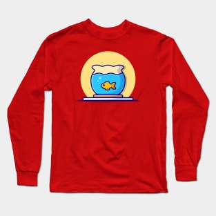 Fish Swimming In The Aquarium Cartoon Vector Icon Illustration Long Sleeve T-Shirt